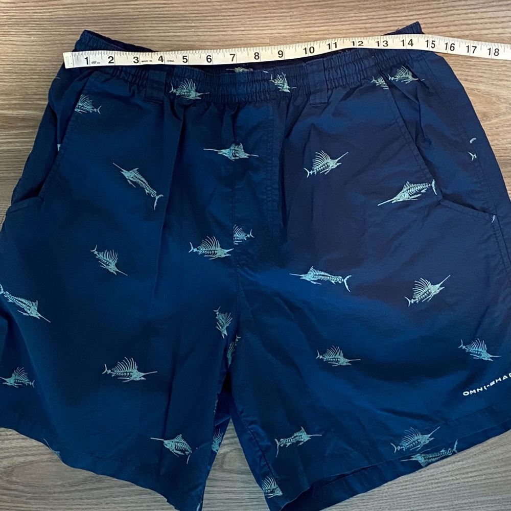 Columbia PFG Omni Shade Backcast II Lined Swim Trunks Mens Medium Marlin Navy - Picture 4 of 8